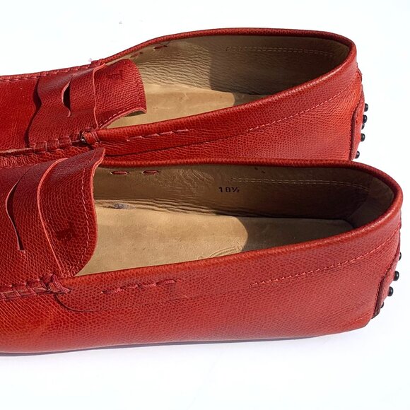 Men’s Tod’s Leather Gommino Slip On Loafers Drivers Red  Size 10.5 main image 4